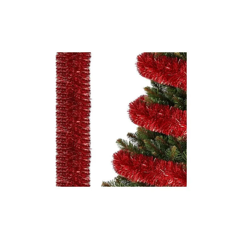 Catena luminosa per albero di Natale da 6 metri rossa, ghirlanda per l'albero di Natale, diametro 7 cm.