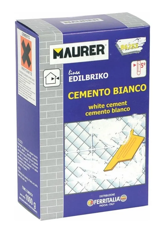 Cemento Bianco 1 Kg Maurer per Stuccature e Riparazioni su Piastrelle e Sanitari