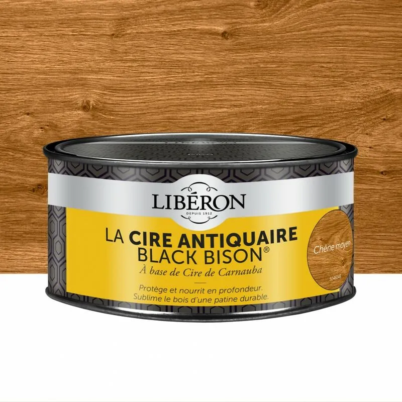 Cera in pasta per mobili e oggetti Antiquaire black bison® Liberon rovere medio 0,5 l Liberon