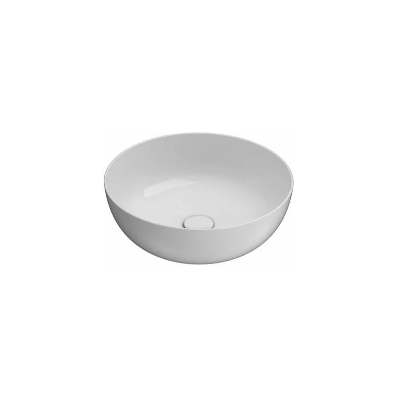 Lavabo T-Edge appoggio salvaspazio cm. 45 tondo in ceramica