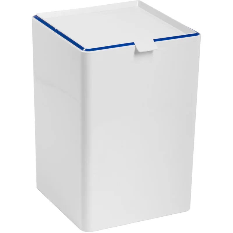 Cestino gettacarta pattumiera per bagno 8,5l in resina bianco blu mod. Keope