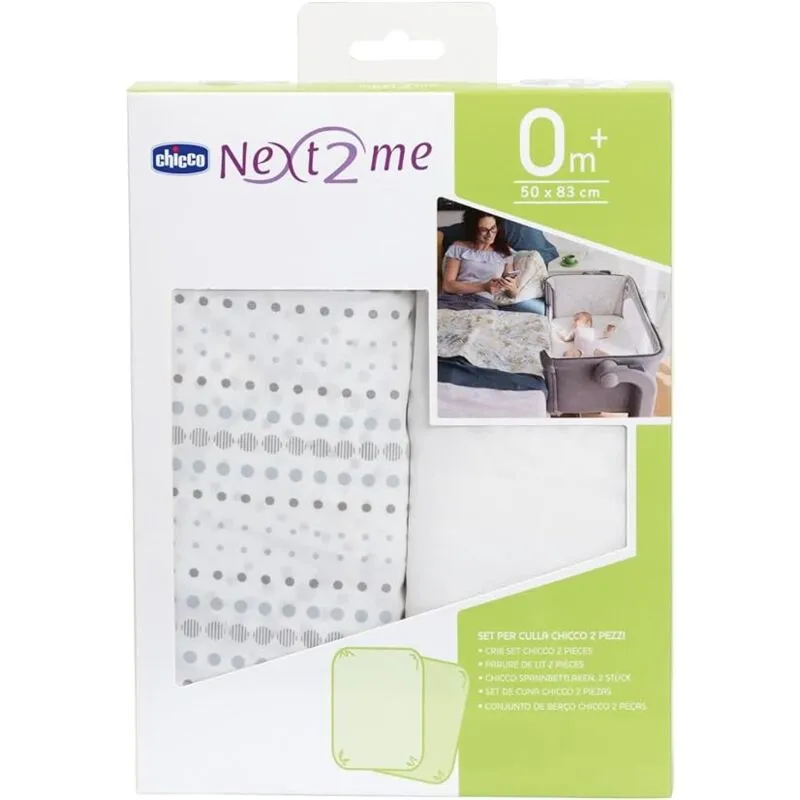 NEXT2ME - Lenzuolo con angoli elasticizzati, 2 pezzi, Air - 