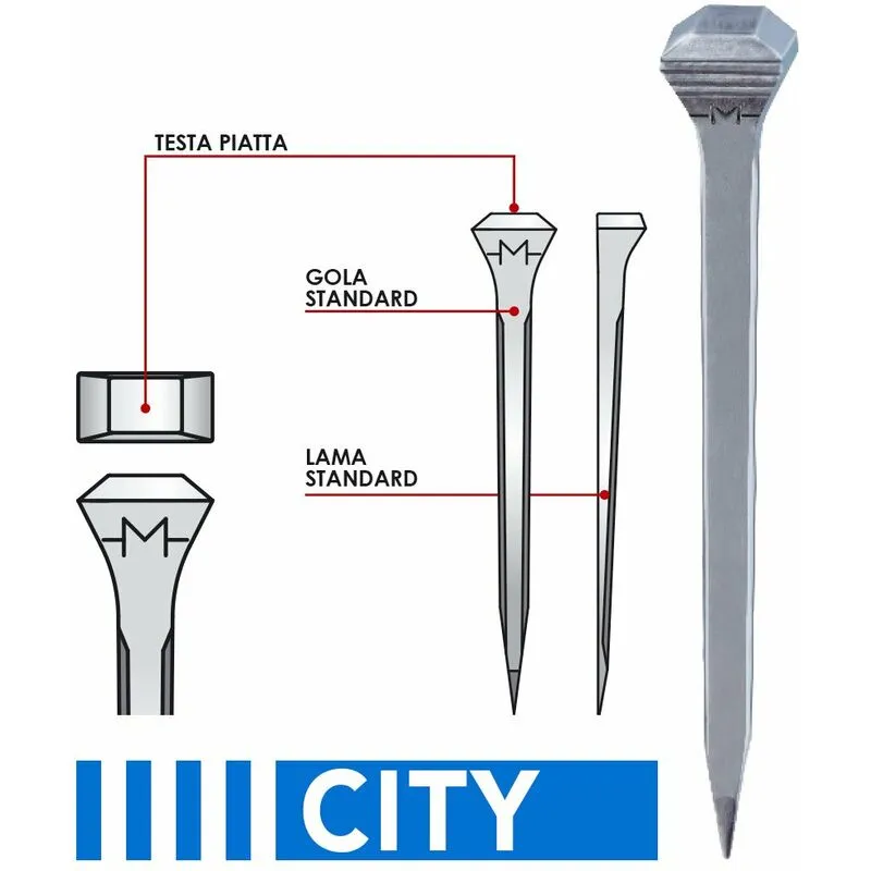 Chiodi  per cavalli da passeggiata stile americano city: 5 combo 47,5 mm - da 250 pz