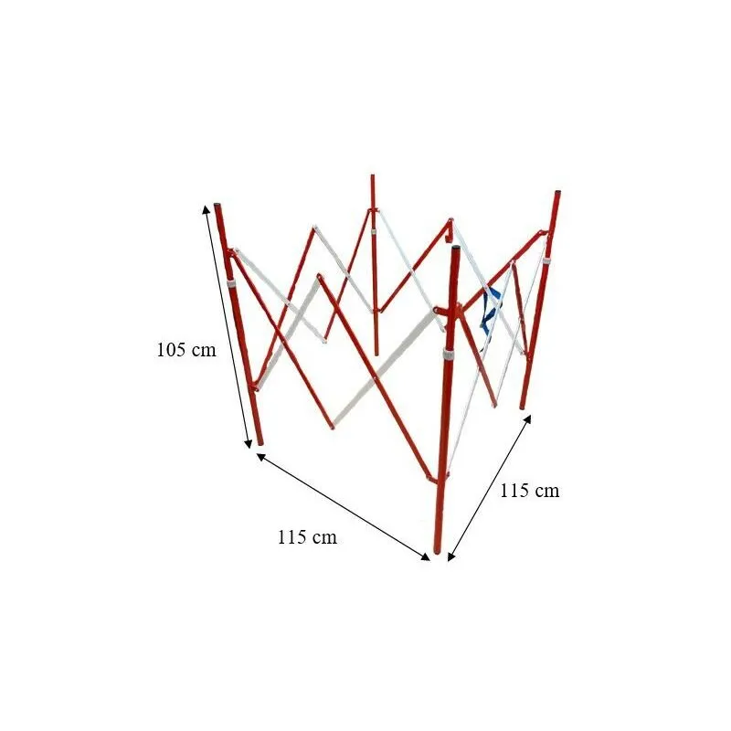 Chiusino estensibile rosso/bianco 115X115X105 cm alluminio/acciaio