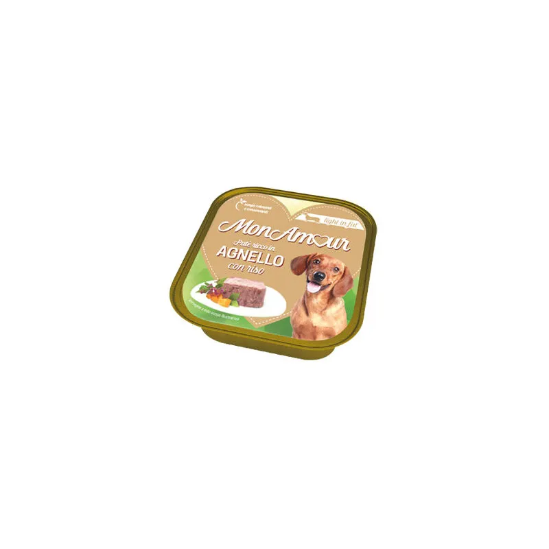 Cibo cane monamour 150 g light agnello e riso 22 pz