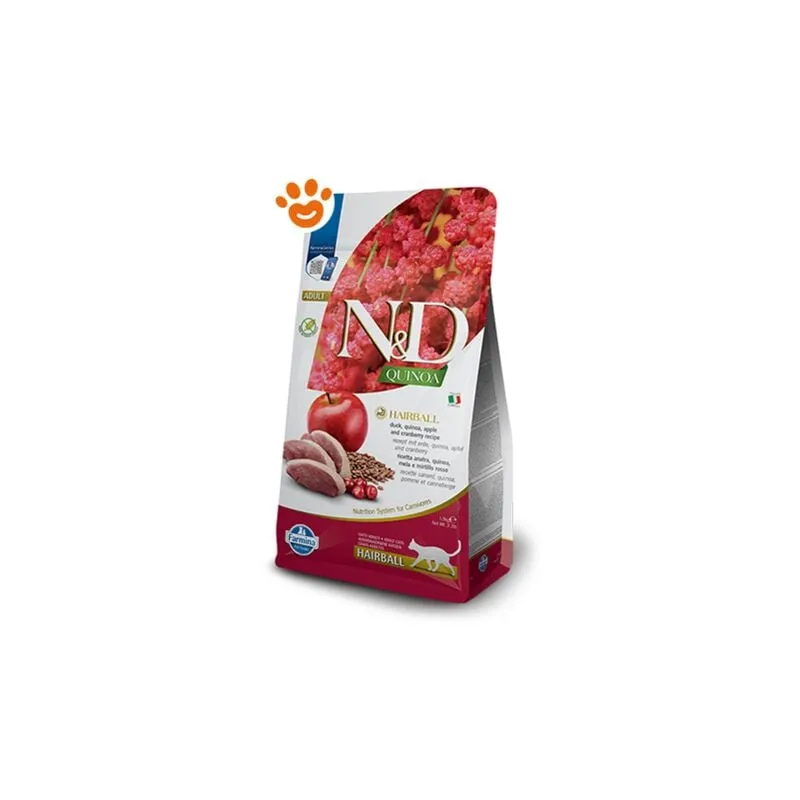  - Cat Quinoa Hairball Anatra e Mirtillo Rosso - Sacco Da 1,5 Kg