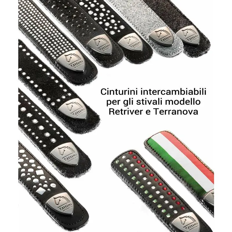 Cinturini intercambiabili lurex per stivali Tattini modello Terranova e Retriever: unica, lurex marrone