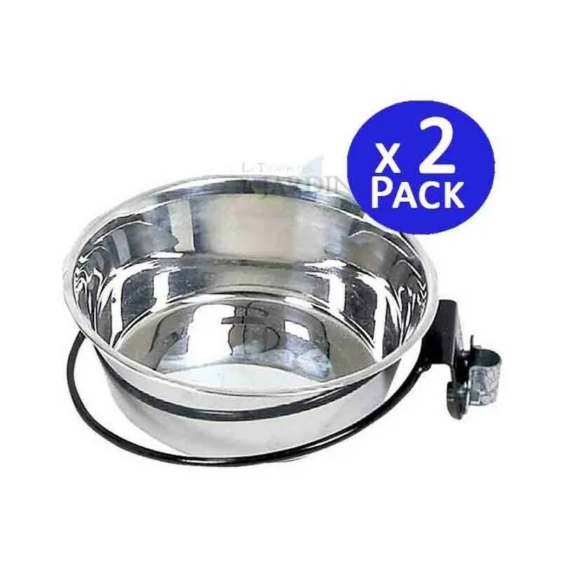 Mangiatoia/bevitore per cani in acciaio inossidabile da 1,75 litri (Pack 2)