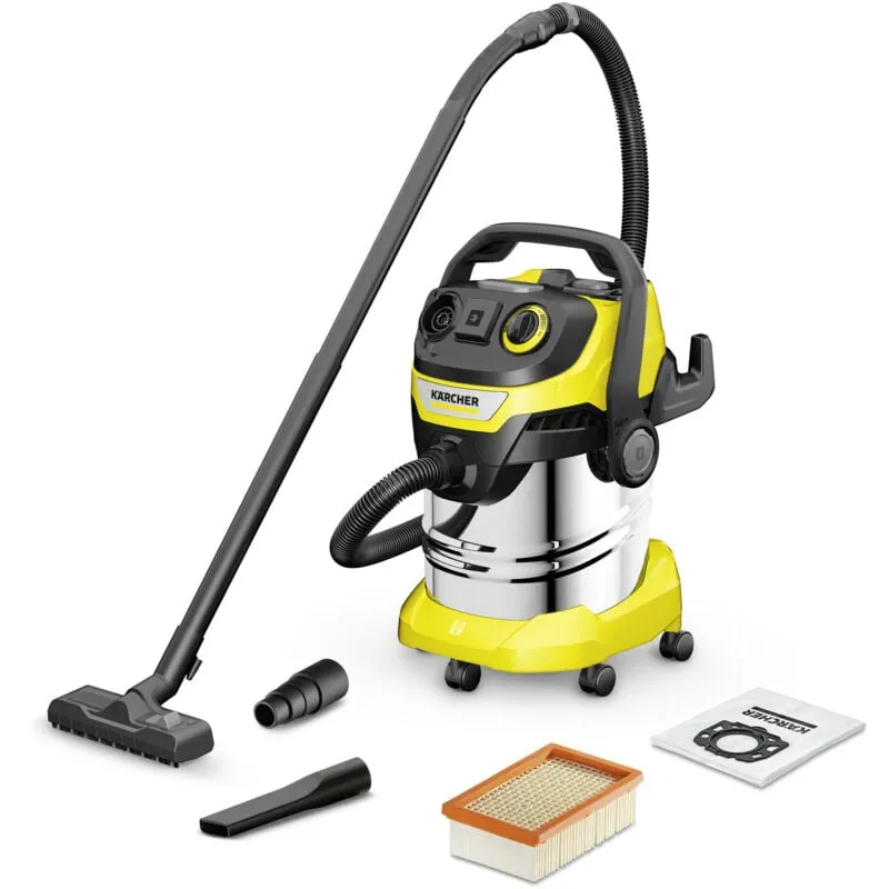 KARCHER Bidone aspiratutto solido liquidi WD 5 P S V-25/5/22 - Potenza allacciata: 1100 W - Capacità vano raccolta: 25 l - Materiale vano di