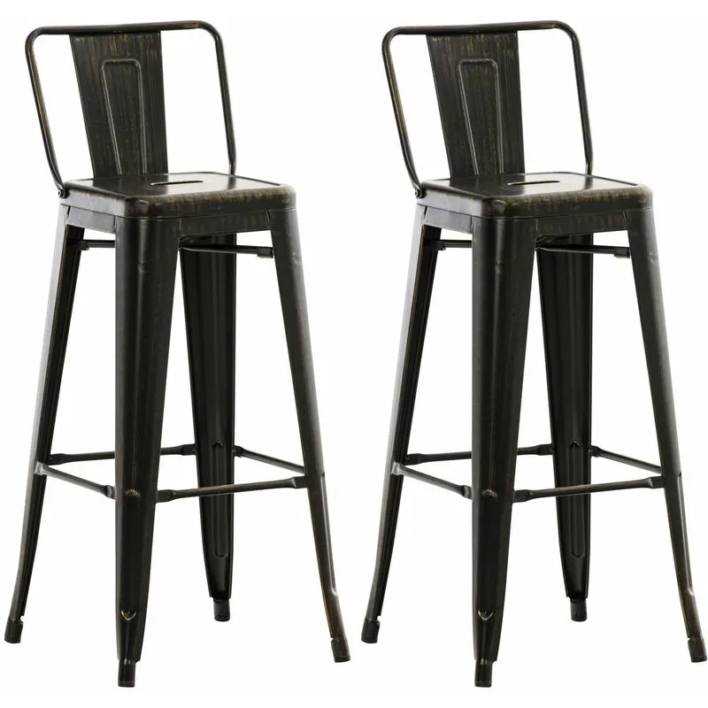 Set 2 Sgabelli Bar in Metallo MASON nero-oro