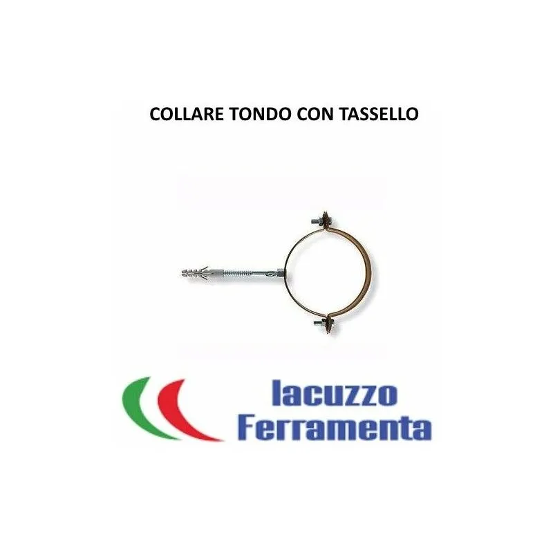 Collare tondo per pluviali d80 mm con tassello finitura marrone stringitubo