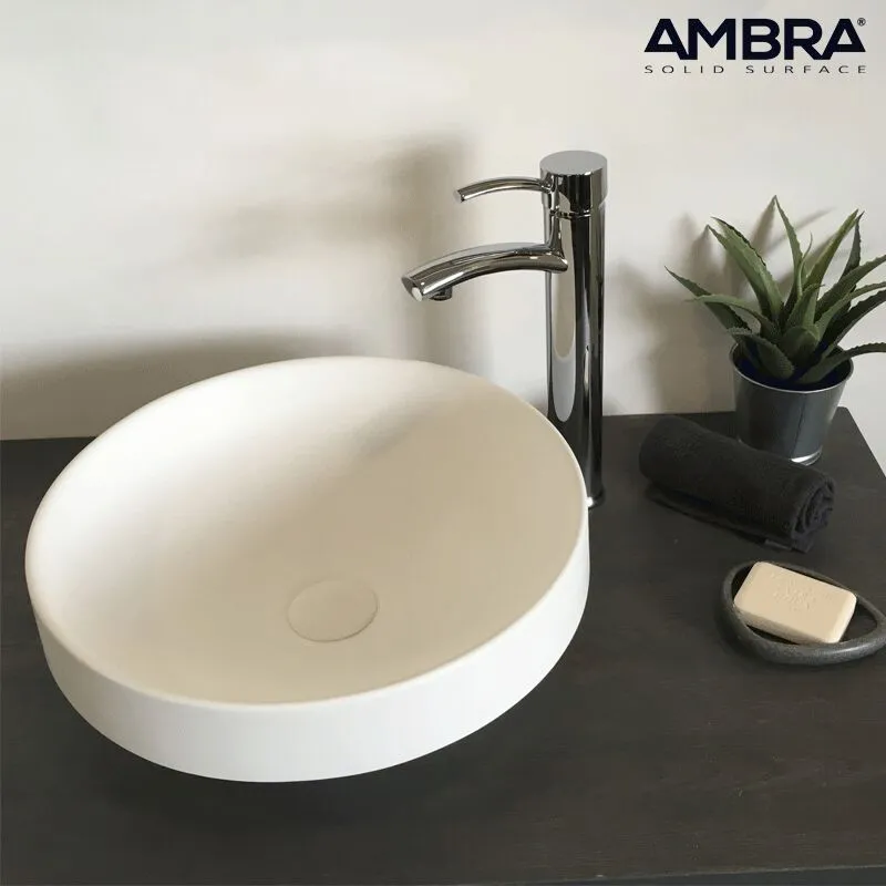 Ambra - Collezione Lavabo semincasso da 40 cm in Solid surface - Lucia