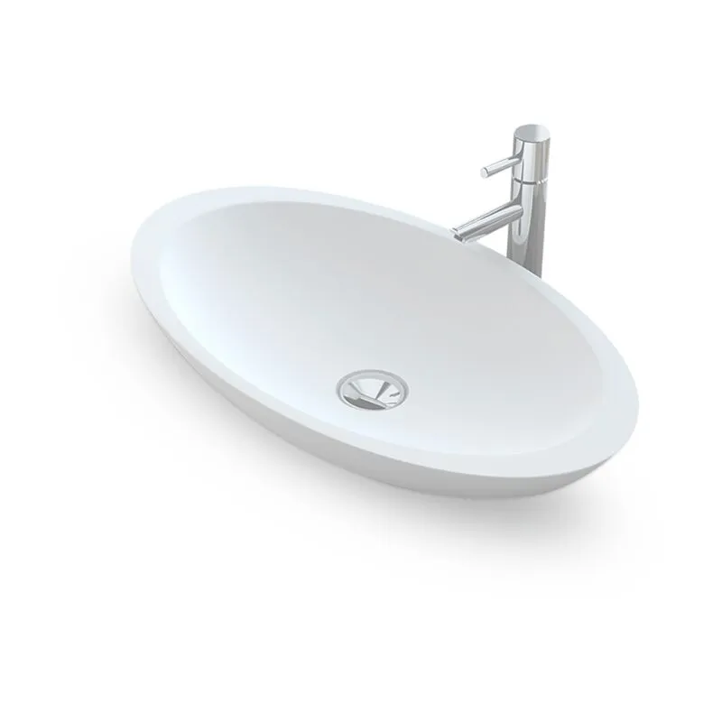 Ambra - Collezione Fiona - Lavabo ovale in solid surface 60 cm