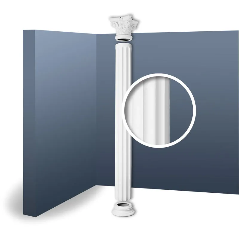 Colonna completa corinzia scanalata 2,41 metri Orac Decor KC3 luxxus - bianco
