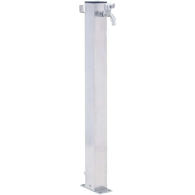 Colonna d'Acqua da Giardino 100 cm Acciaio Inox Quadrato