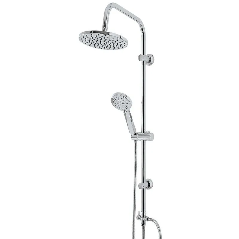 Colonna doccia cromata h 105 cm con deviatore design tondo