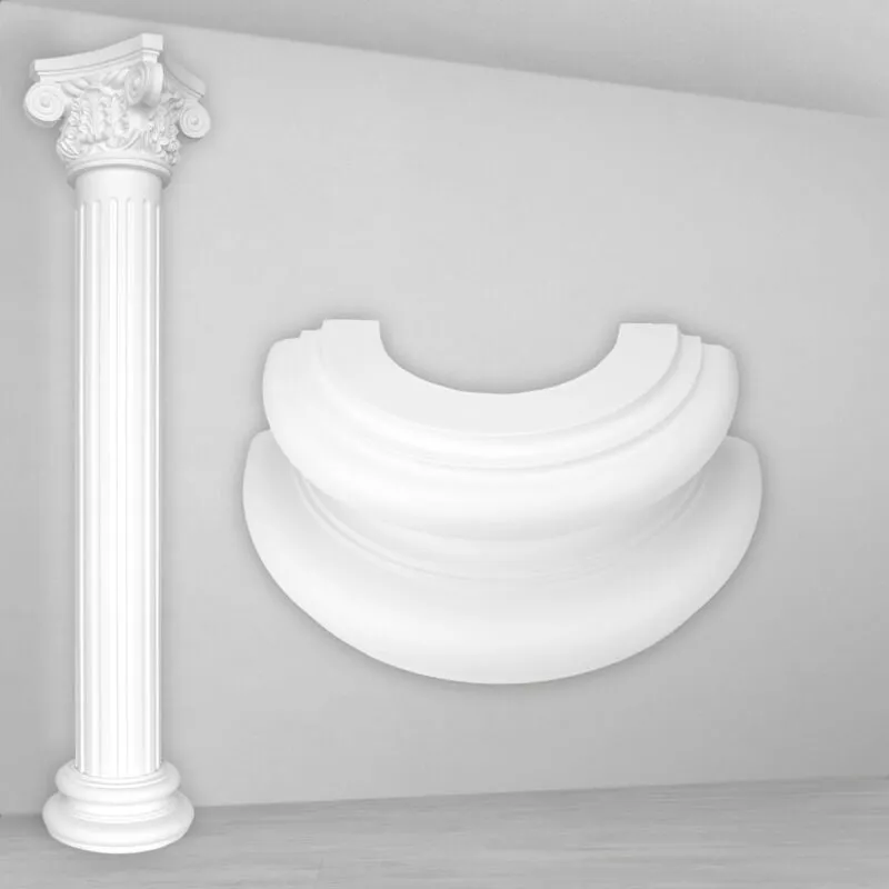 Colonna rotonda scanalata antiurto selezione Set 300mm N3330: Semicircolare, Base