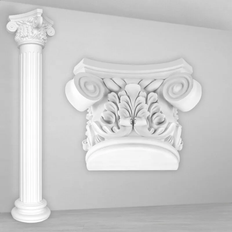 Colonna rotonda scanalata antiurto selezione Set 300mm N3330: Semicircolare, Capitale