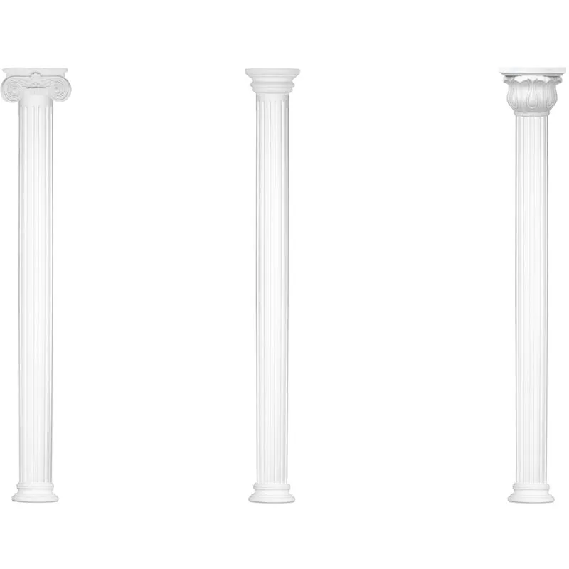 Colonne e mezze colonne rotonde scanalate stucco selezione 180mm N3318: Rotondo, Set completo - modello 3