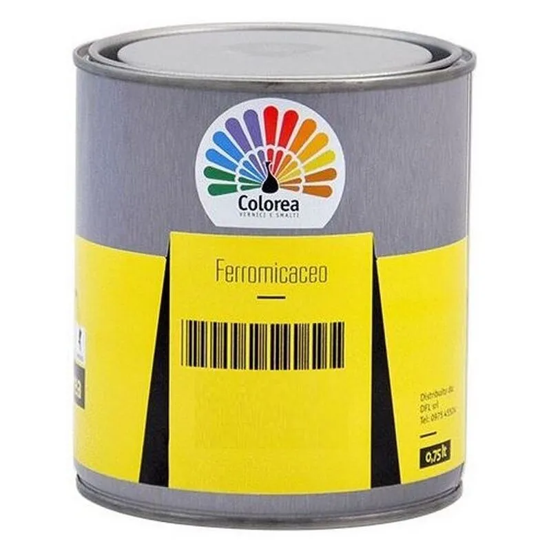 Colorea - vernice smalto ferromicaceo grigio scuro 0,750 lt per ferro e ferro battuto satinato metallico vari colori Grigio Scuro