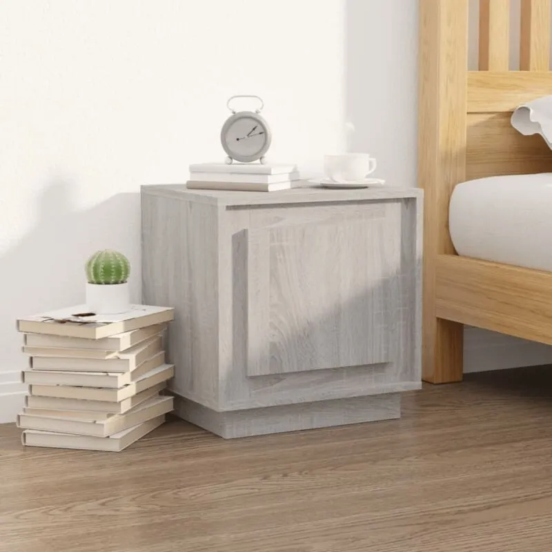 Comodino Grigio Sonoma 44x35x45 cm in Legno Multistrato - Vidaxl