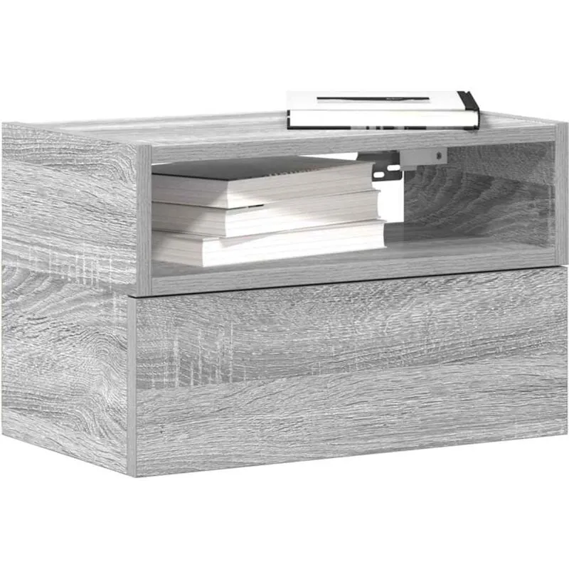 Comodino a Muro Grigio Sonoma 45x26x28,5 cm - Vidaxl