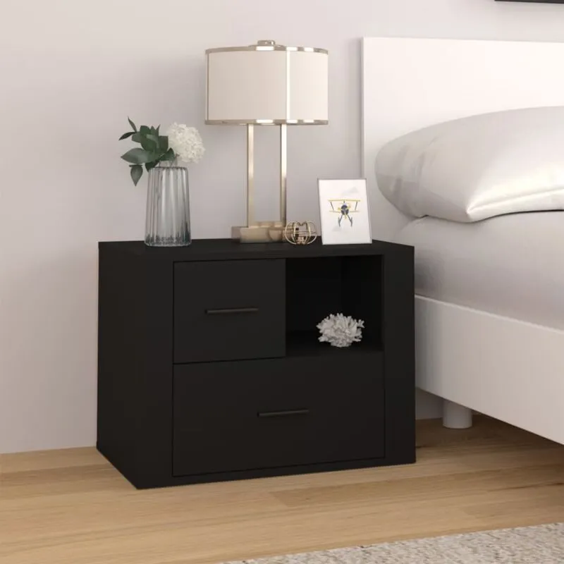 Vidaxl - Comodino Nero 60x36x45 cm in Legno Multistrato