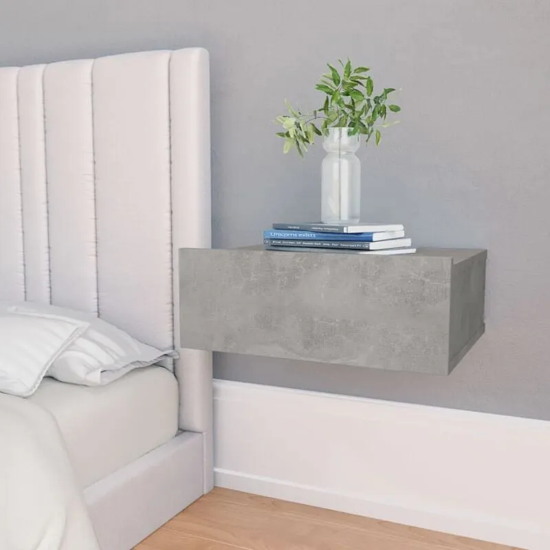 Comodini Pensili 2pz Grigio Cemento 40x30x15 Legno Multistrato - Vidaxl