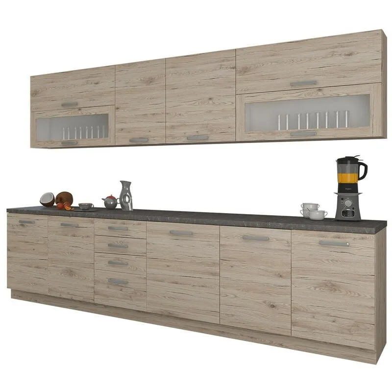 Mobilier1 - Composizione cucina Tucson 159 , 260x52cm, Truciolare laminato