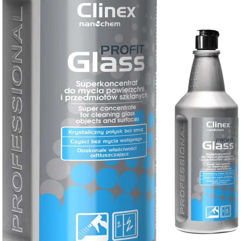 Concentrato efficace per la pulizia di finestre, specchi, vetro, acciaio inossidabile CLINEX PROFIT Glass 1L