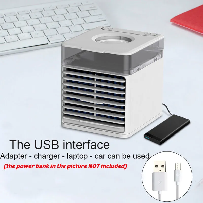 Condizionatore d'aria con ventola di raffreddamento portatile mini usb a luce led da 500 ml (bianco)