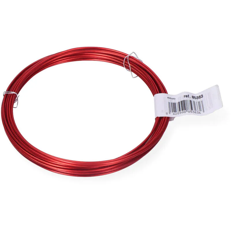  - Confezione 1 unità rotolo filo alluminio 1.5mm 5m rosso