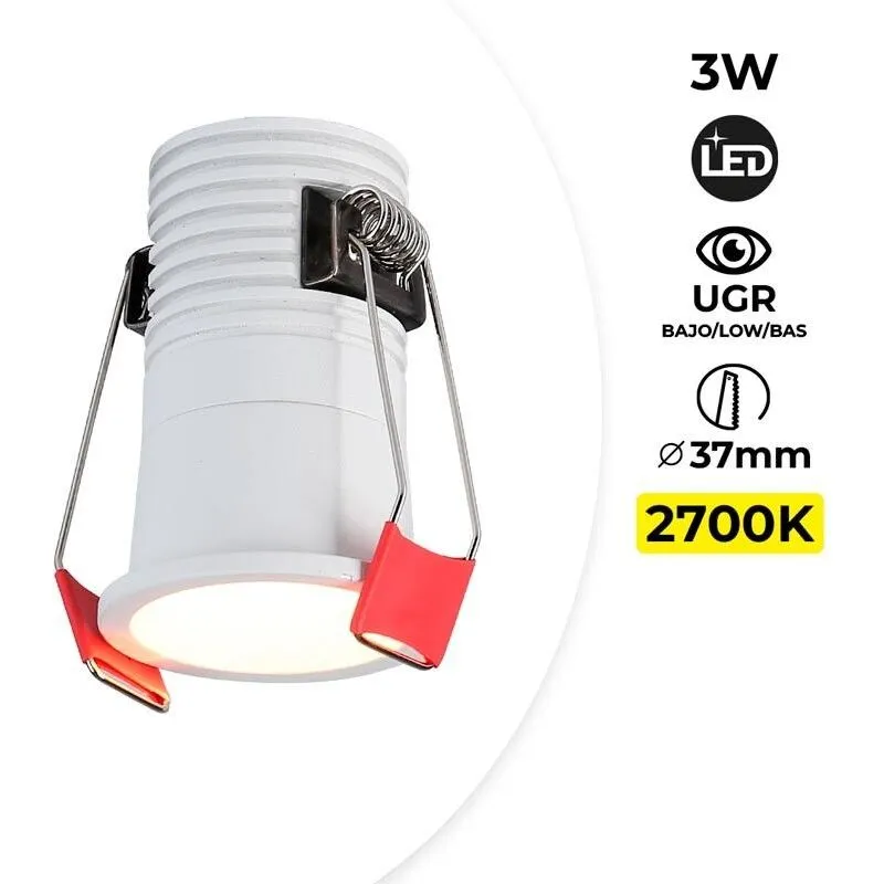 Barcelona Led - Faretto led da incasso - Chip Cree - Basso ugr - 2700K - 3W