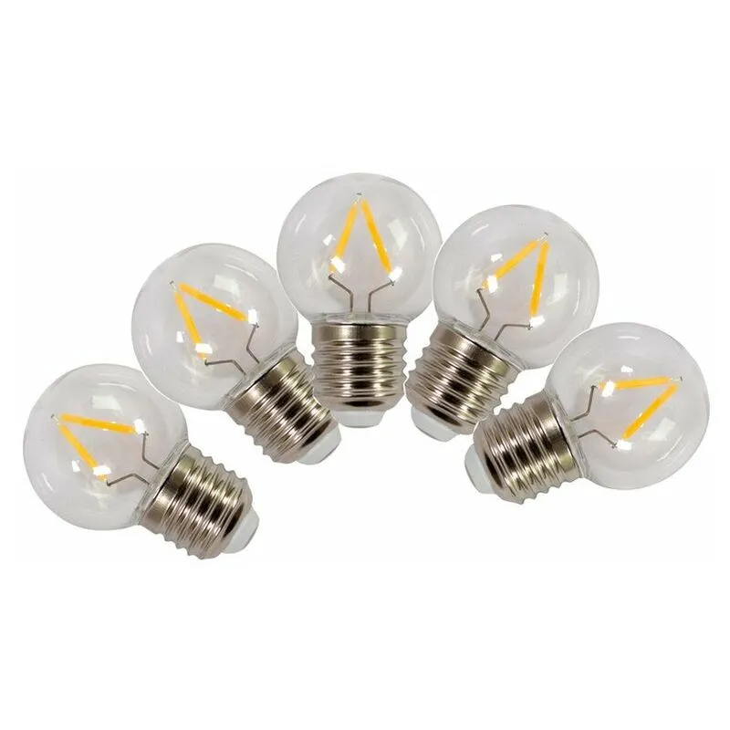 Set di 5 lampadine led a filamento trasparente E27 130 Lm 18 w Tibelec