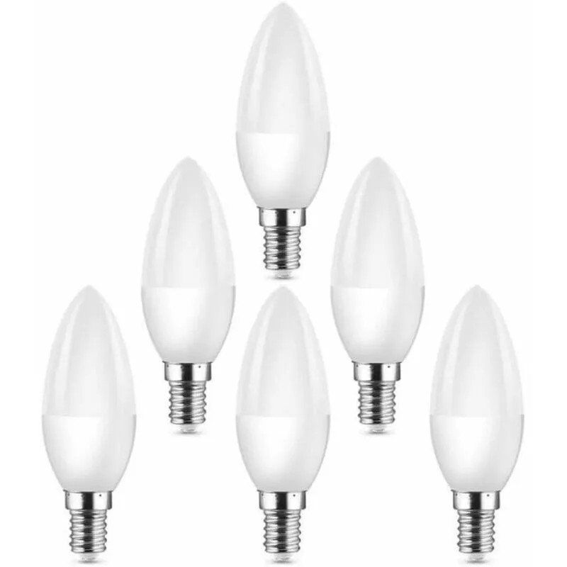  - Piccole lampadine led E14 Edison Screw equivalenti a lampadine alogene C37 da 40 w, 400 lm, 3000 k, bianco caldo, confezione da 6