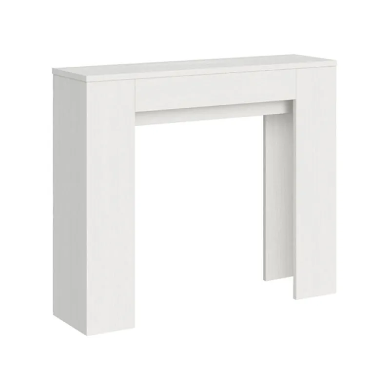 Consolle 90x25 cm allungabile a 181 cm in nobilitato Bianco Frassino - SLICK