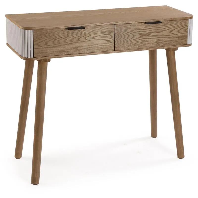 Versa - Console 2 Cassetti Leiah Stile Scandinavo Misure (h x l x p) 78 x 90 x 33 cm, Bianco