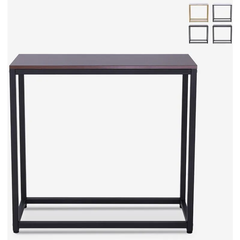 Consolle moderna mobile ingresso in metallo 80x30x75cm Nigel Colore: Marrone Noce