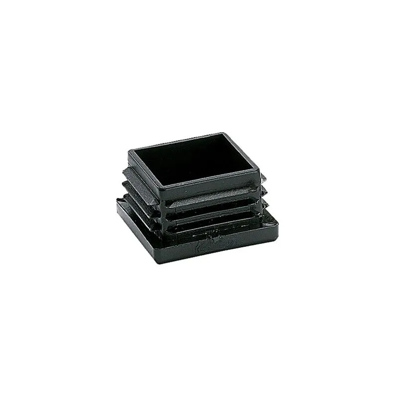 Contera quadrata con alette 'CNT03' in polietilene nero 2,2x2,45x2,2cm (25 unità) Micel