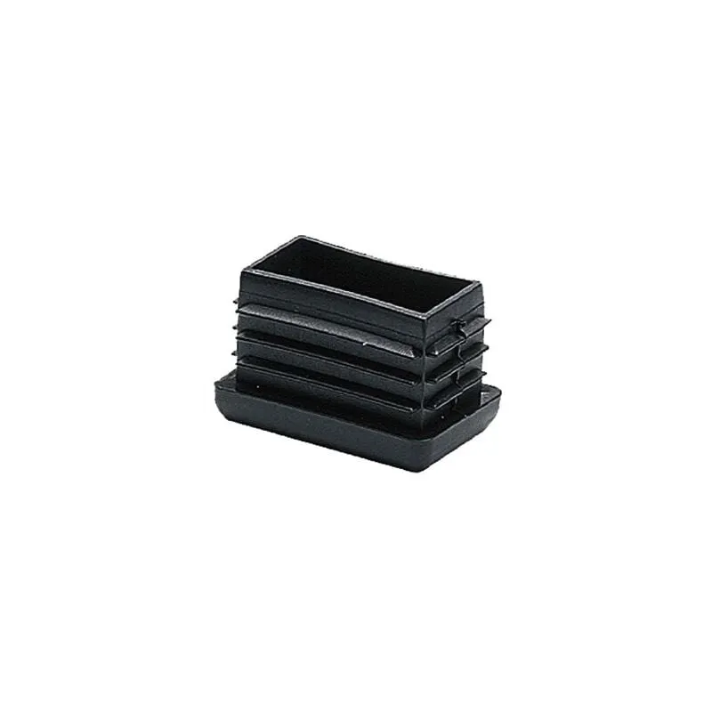 Contera rettangolare con alette "CNT04" in polietilene nero 4x2,2x2,5cm (25 unità) 