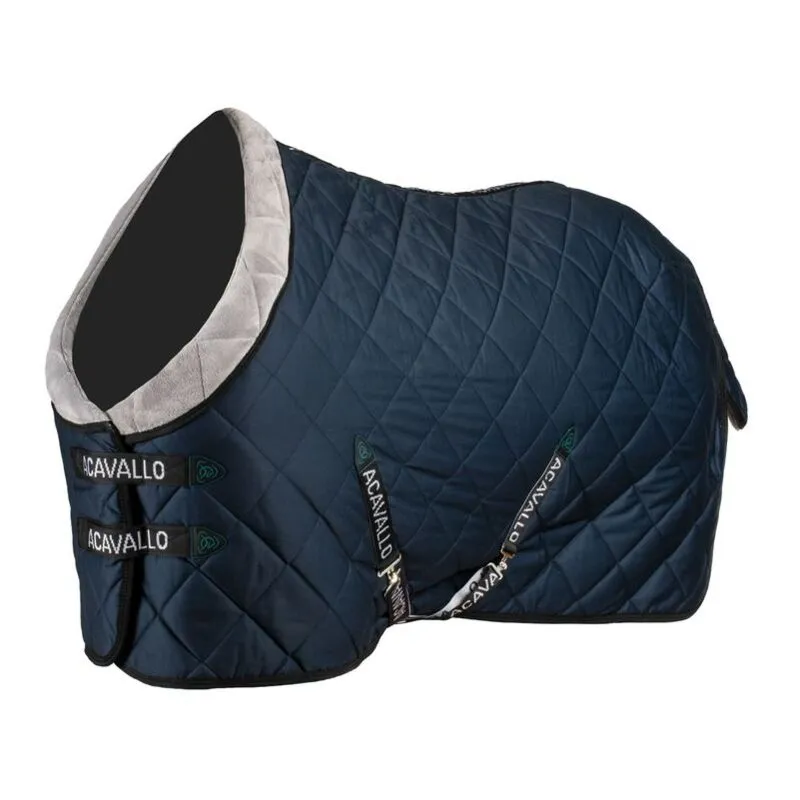 Coperta da box per cavalli trapuntata 200 gr in tessuto esterno 600D: 115 cm, Blu navy