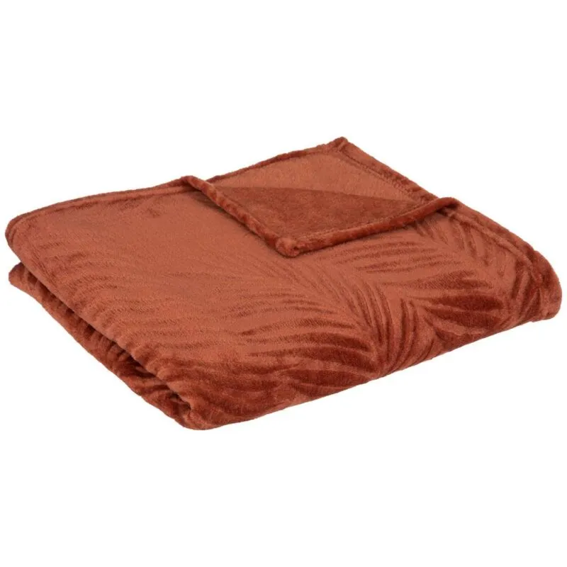 Atmosphera - Coperta di flanella zoa 150x125cm rosa terracotta créateur d'intérieur - Terracotta