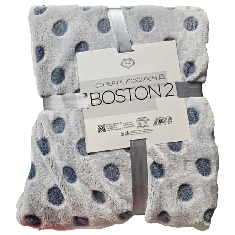 Coperta Matrimoniale Boston - 150 x 210 cm - Lavabile a 30° - 100% Poliestere