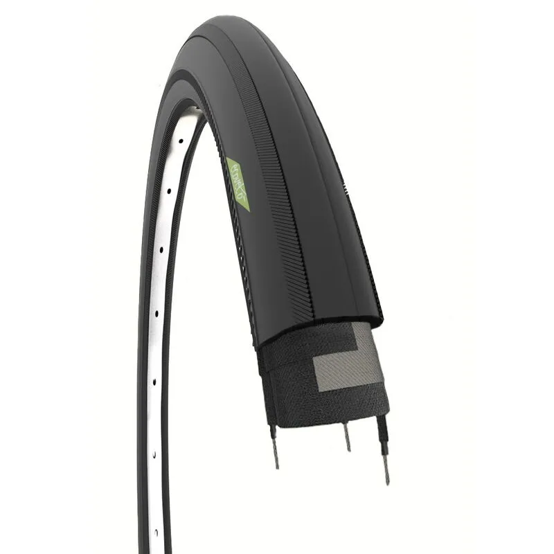 Ecovelo - copertone 700x25 pneumatico 25-622 copertoncino slick nero bdc gara ciclo bici