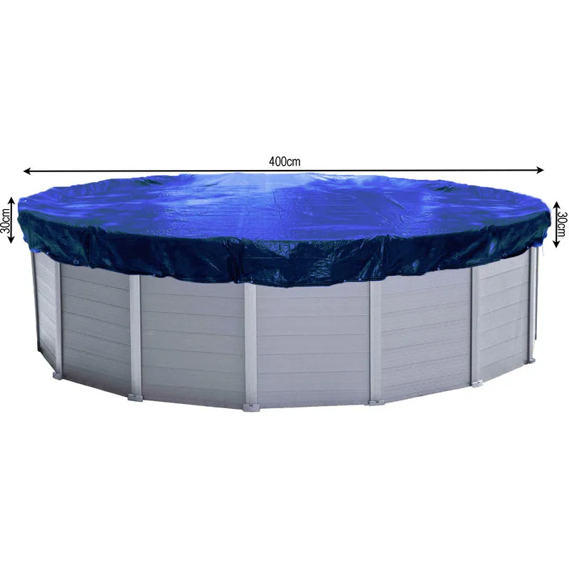 Copertura invernale per piscina Rotonda 200g / m² per dimensioni piscina 366 - 400 cm Dimensioni tela cerata ø 460 cm Blu