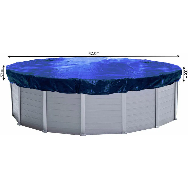 Copertura invernale per piscina Rotonda 200g / m² per dimensioni piscina 380 - 420 cm Dimensioni tela cerata ø 480 cm Blu