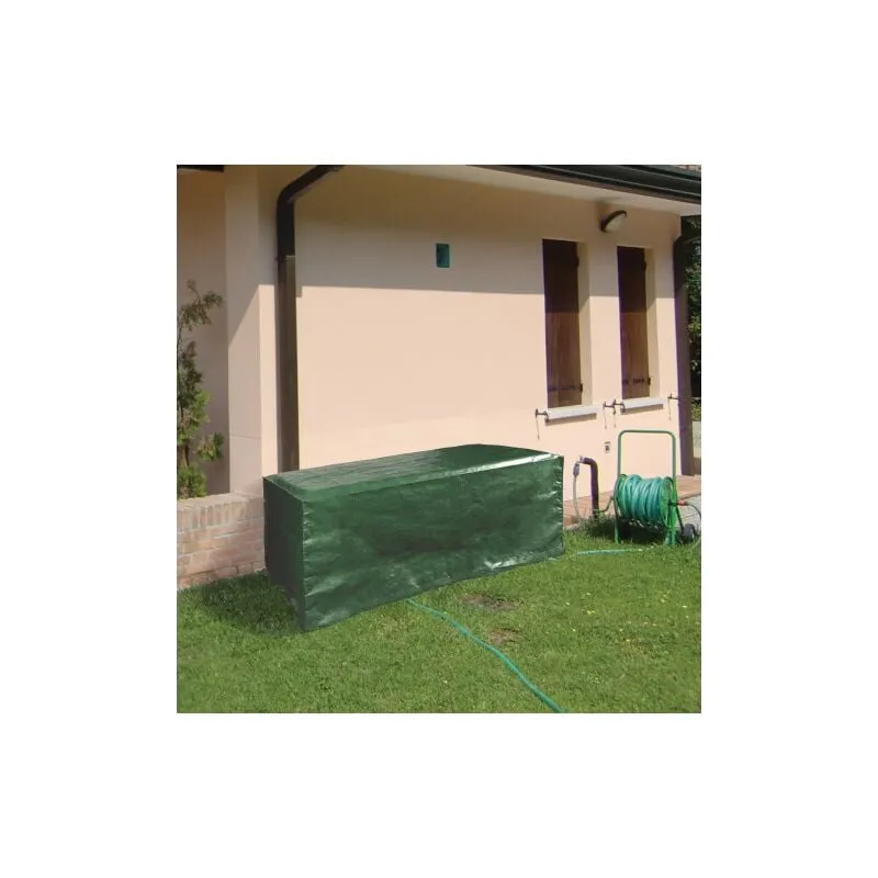 Copertura per tavolo rettangolare da esterno in poliestere verde cm 150x100x70 lavabile e resistente alle intemperie