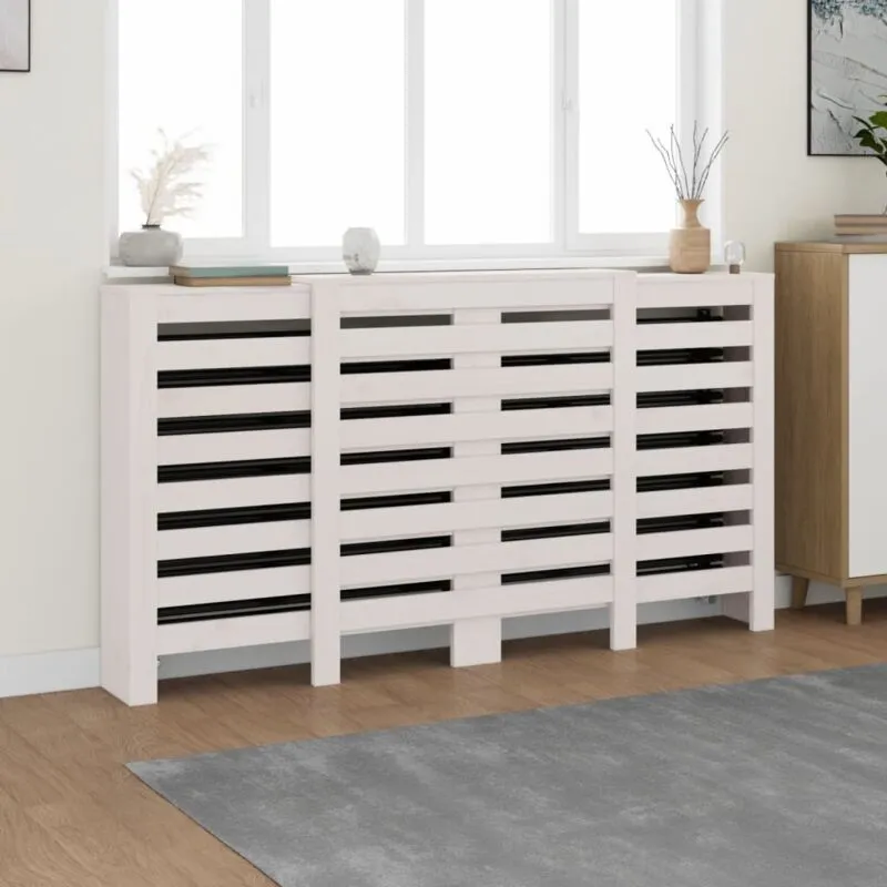 Copertura Termosifone Bianca 210x21x85 cm Legno Massello Pino - Vidaxl