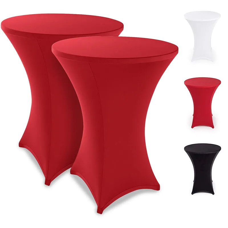 Coppia di 2 Copritavolo per tavoli alti da cocktail fodera elastica tovaglia stretch eventi bar matrimoni catering colore Rosso