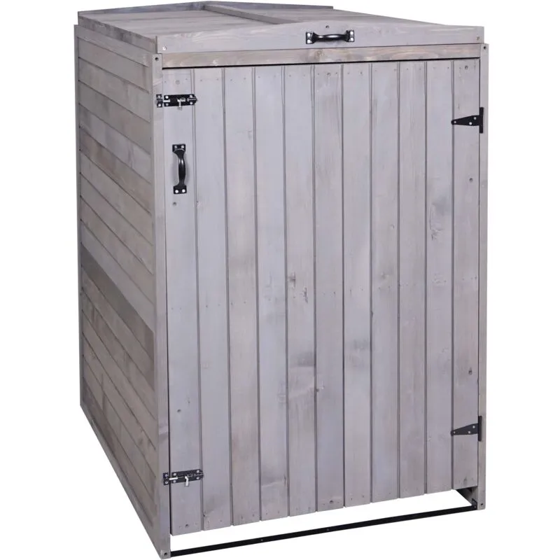  - non utilizzato] Copribidone box spazzatura rifiuti 981 98x80x126cm legno abete grigio antracite - grey